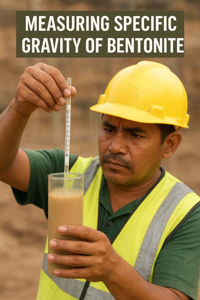 specific gravity measurement during concrete bored piling 1